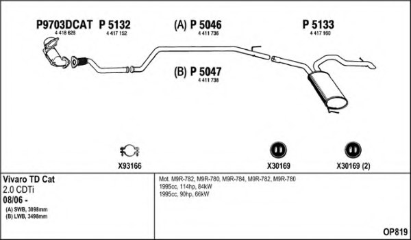 FENNO OP819 Exhaust System